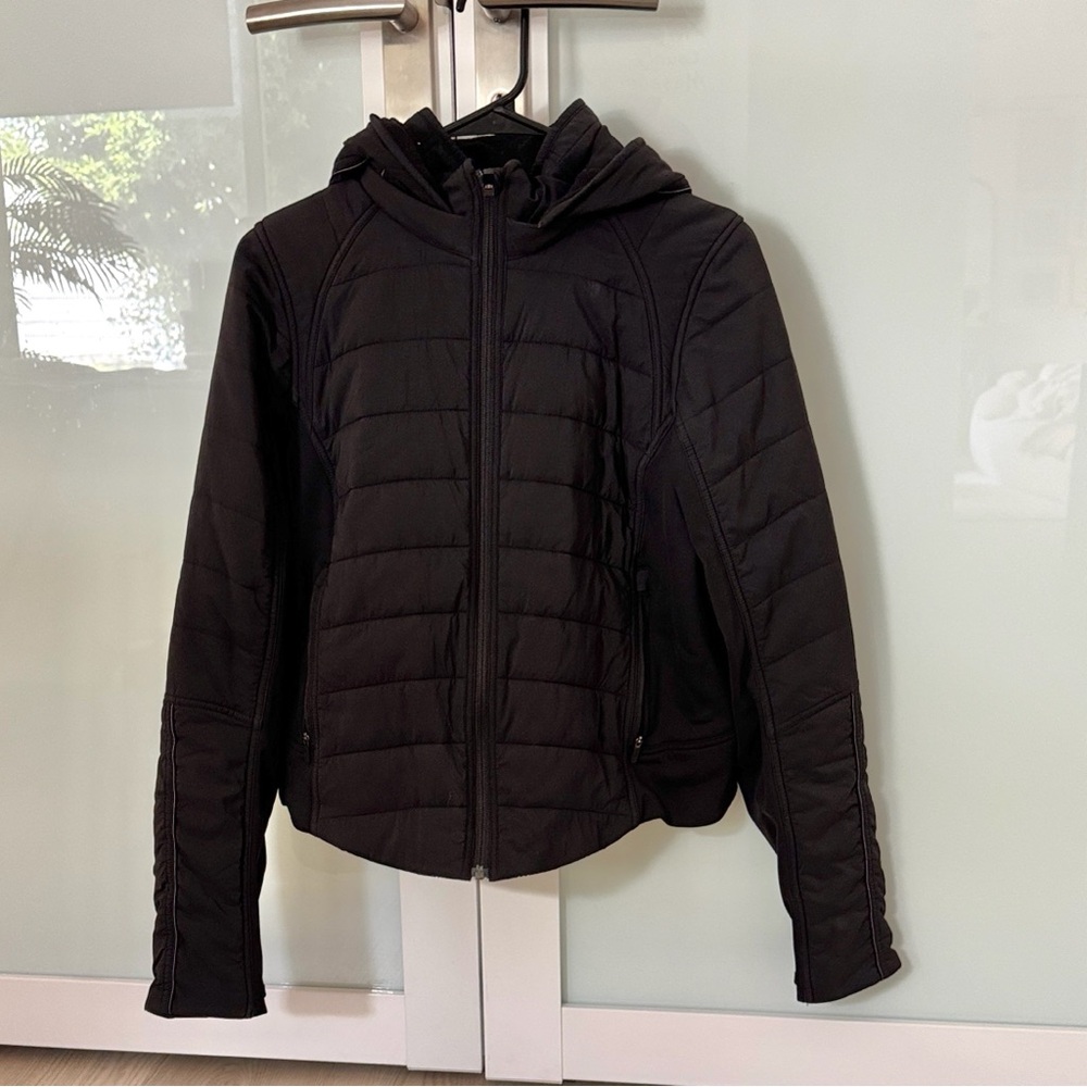 lululemon athletica Push your pace Black nylon lycra Puffer Jacket 8 M L